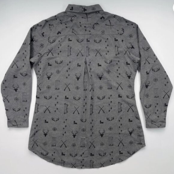 Legendary Whitetails Firelight Gray and Black Popover Flannel Tunic NEW Size XL - Picture 2 of 15